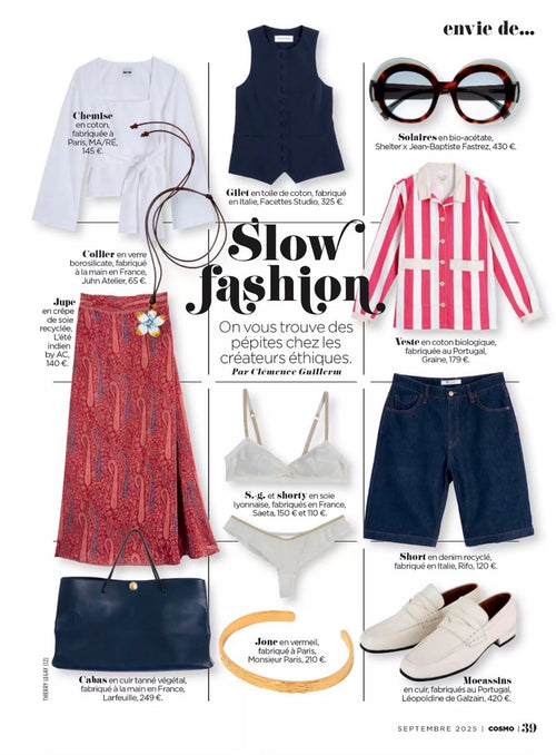 Cosmopolitan, septembre 2025 – mocassins Léopoldine de Galzain, page 39