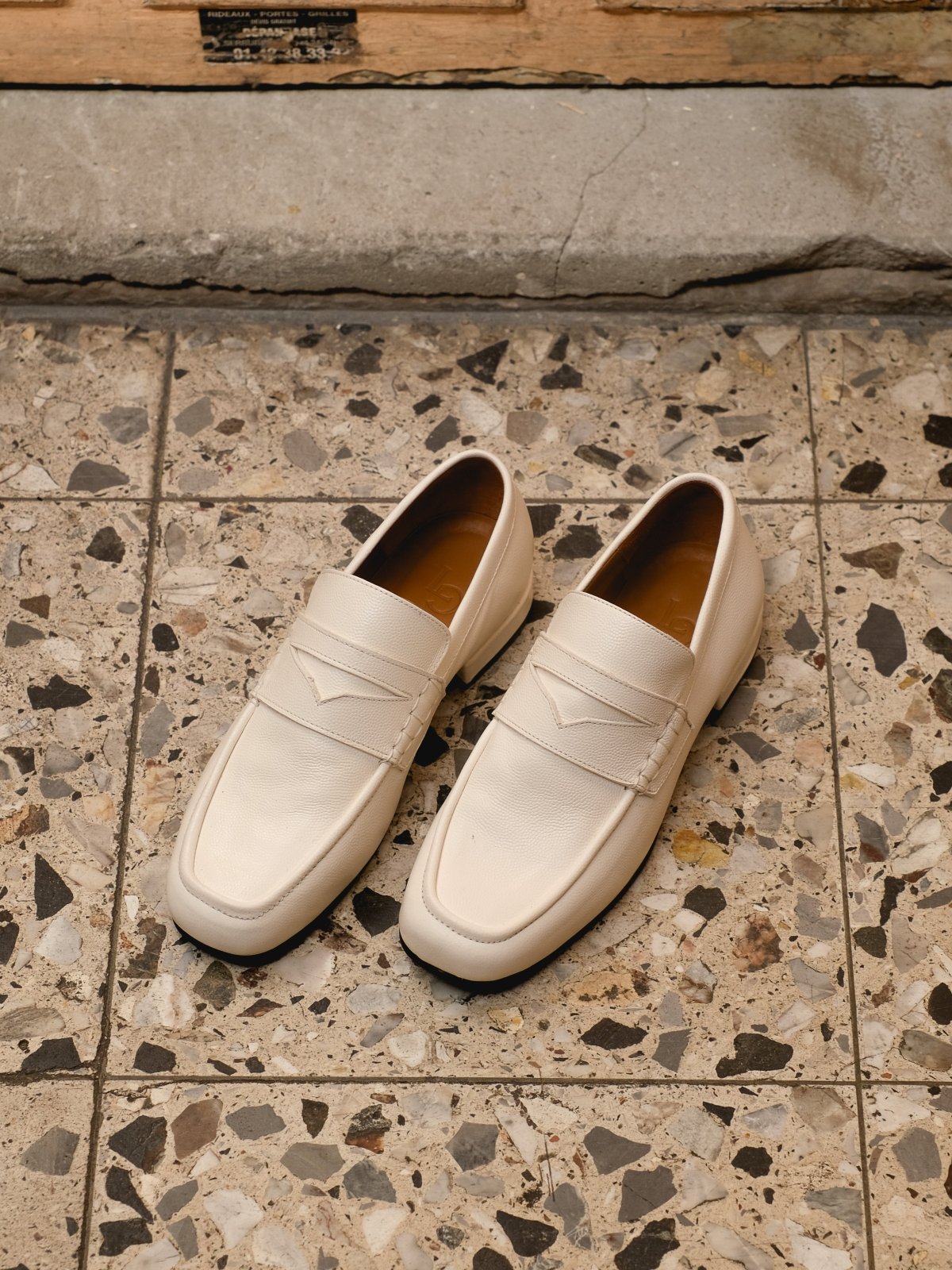 Mocassin Othilie white - Léopoldine de Galzain